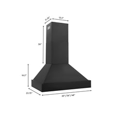 ZLINE Black Stainless Steel Wall Mount Range Hood - BS655N - The Home Selection