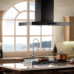 ZLINE Convertible Island Mount Range Hood in Black Stainless Steel - BSKE2iN - The Home Selection