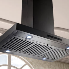 ZLINE Convertible Island Mount Range Hood in Black Stainless Steel - BSKE2iN - The Home Selection