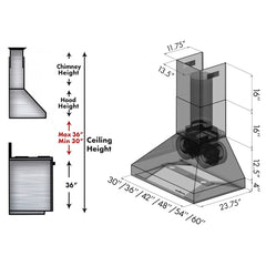 ZLINE Convertible Outdoor Wall Mount Range Hood in Outdoor Approved Stainless Steel - 667-304 - The Home Selection