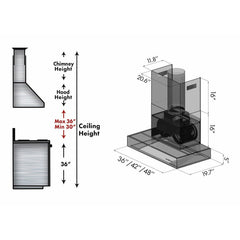ZLINE Convertible Professional Wall Mount Range Hood in Stainless Steel - KECOM - The Home Selection