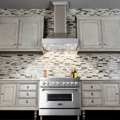 ZLINE Convertible Vent Designer Series Wall Mount Range Hood in DuraSnow™ Stainless Steel - 655-4SSSS - The Home Selection