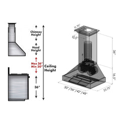 ZLINE Convertible Vent Designer Series Wall Mount Range Hood in DuraSnow™ Stainless Steel - 655-4SSSS - The Home Selection