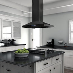 ZLINE Convertible Vent Island Mount Range Hood in Black Stainless Steel - BSGL2iN - The Home Selection