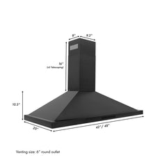 ZLINE Convertible Vent Wall Mount Range Hood in Black Stainless Steel - BSKBN - The Home Selection