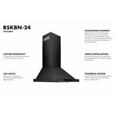 ZLINE Convertible Vent Wall Mount Range Hood in Black Stainless Steel - BSKBN - The Home Selection