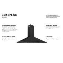ZLINE Convertible Vent Wall Mount Range Hood in Black Stainless Steel - BSKBN - The Home Selection