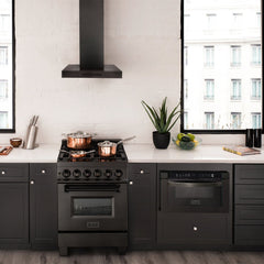 ZLINE Convertible Vent Wall Mount Range Hood in Black Stainless Steel - BSKEN - The Home Selection