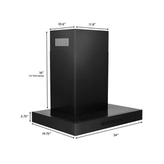 ZLINE Convertible Vent Wall Mount Range Hood in Black Stainless Steel - BSKEN - The Home Selection