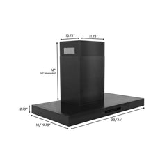 ZLINE Convertible Vent Wall Mount Range Hood in Black Stainless Steel - BSKEN - The Home Selection