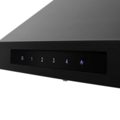 ZLINE Convertible Vent Wall Mount Range Hood in Black Stainless Steel with Crown Molding - BSKBNCRN-24 - The Home Selection