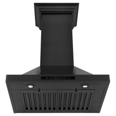 ZLINE Convertible Vent Wall Mount Range Hood in Black Stainless Steel with Crown Molding - BSKBNCRN-24 - The Home Selection