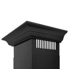 ZLINE Convertible Vent Wall Mount Range Hood in Black Stainless Steel with Crown Molding - BSKBNCRN-24 - The Home Selection