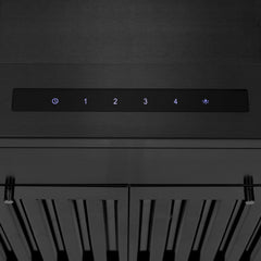 ZLINE Convertible Vent Wall Mount Range Hood in Black Stainless Steel with Crown Molding - BSKENCRN - The Home Selection