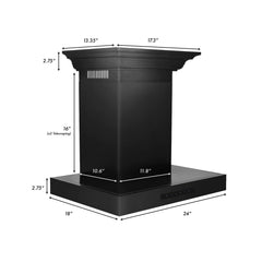 ZLINE Convertible Vent Wall Mount Range Hood in Black Stainless Steel with Crown Molding - BSKENCRN - The Home Selection