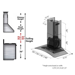 ZLINE Convertible Vent Wall Mount Range Hood in Stainless Steel & Glass - KN4 - The Home Selection