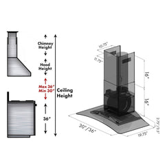 ZLINE Convertible Vent Wall Mount Range Hood in Stainless Steel & Glass with Crown Molding - KZCRN - The Home Selection
