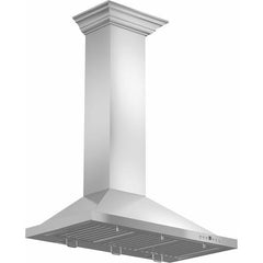 ZLINE Convertible Vent Wall Mount Range Hood in Stainless Steel with Crown Molding - KBCRN - The Home Selection
