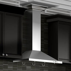 ZLINE Convertible Vent Wall Mount Range Hood in Stainless Steel with Crown Molding - KBCRN - The Home Selection