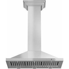 ZLINE Convertible Vent Wall Mount Range Hood in Stainless Steel with Crown Molding - KBCRN - The Home Selection