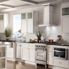 ZLINE Convertible Vent Wall Mount Range Hood in Stainless Steel with Crown Molding - KECRN - The Home Selection