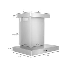 ZLINE Convertible Vent Wall Mount Range Hood in Stainless Steel with Crown Molding - KECRN - The Home Selection