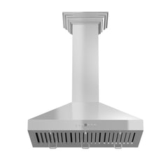 ZLINE Convertible Vent Wall Mount Range Hood in Stainless Steel with Crown Molding - KL3CRN - The Home Selection