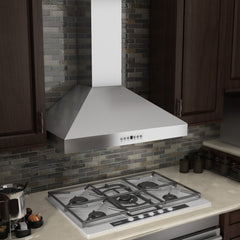 ZLINE Convertible Vent Wall Mount Range Hood in Stainless Steel with Crown Molding - KL3CRN - The Home Selection