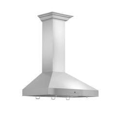 ZLINE Convertible Vent Wall Mount Range Hood in Stainless Steel with Crown Molding - KL3CRN - The Home Selection