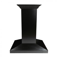 ZLINE Convertible Vent Wooden Island Mount Range Hood in Black - KBiCC - The Home Selection