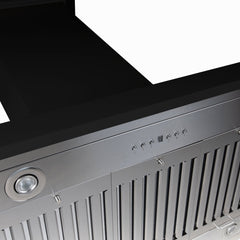 ZLINE Convertible Vent Wooden Island Mount Range Hood in Black - KBiCC - The Home Selection