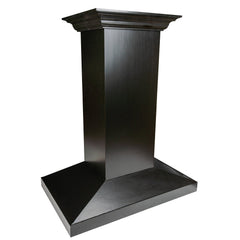 ZLINE Convertible Vent Wooden Island Mount Range Hood in Black - KBiCC - The Home Selection