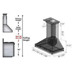 ZLINE Convertible Vent Wooden Wall Mount Range Hood in Gray - KBUU - The Home Selection