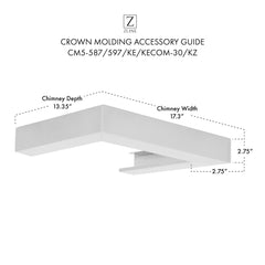 ZLINE Crown Molding #5 For Wall Range Hood - CM5-587/597/KE/KECOM-30/KZ - The Home Selection