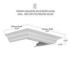 ZLINE Crown Molding 6 For 587/597/KE/KECOM-30/KZ Wall Range Hood Stainless Steel - CM6-587/597/KE/KECOM-30/KZ - The Home Selection