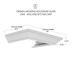 ZLINE Crown Molding Profile 2 for Wall Mount Range Hood - CM2-455/476/477/667/697 - The Home Selection