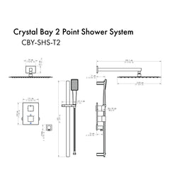 ZLINE Crystal Bay Thermostatic Shower System - CBY-SHS-T2 - The Home Selection