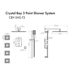 ZLINE Crystal Bay Thermostatic Shower System - CBY-SHS-T3 - The Home Selection