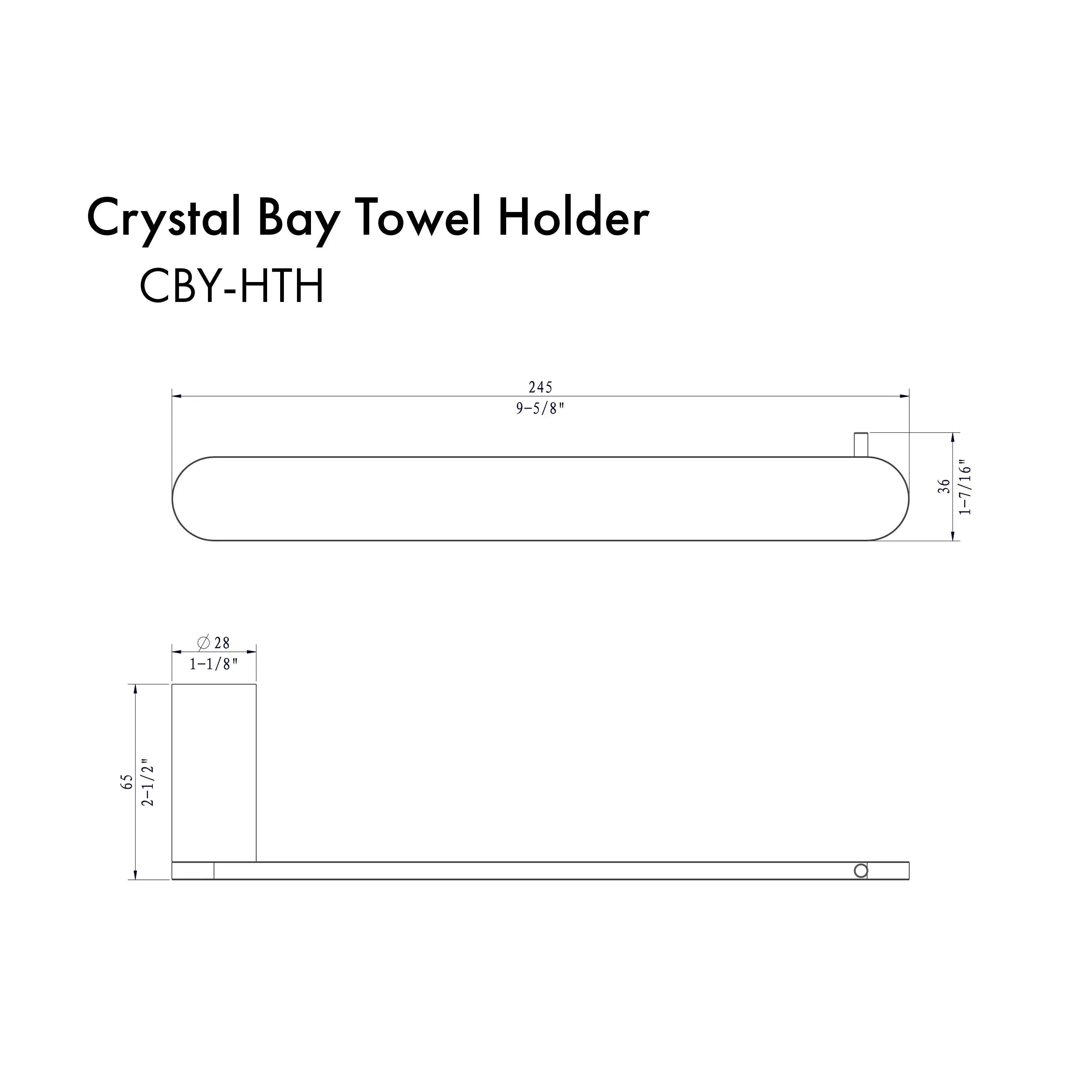 ZLINE Crystal Bay Towel Holder With Color Options - CBY-HTH - The Home Selection