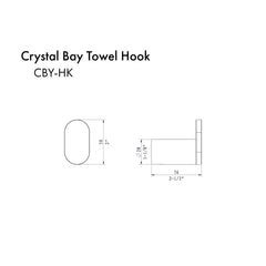 ZLINE Crystal Bay Towel Hook CBY-HK-BN - The Home Selection