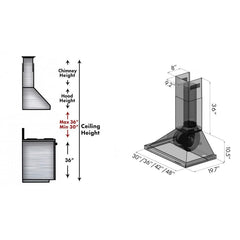 ZLINE Designer Series DuraSnow® Stainless Steel Wall Mount Range Hood - 8KBS - The Home Selection
