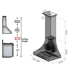 ZLINE Designer Series DuraSnow® Stainless Steel Wall Range Hood - 8632S - The Home Selection