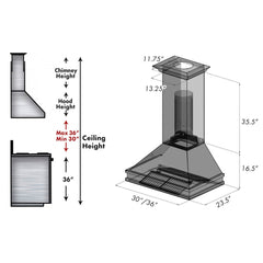 ZLINE Designer Series DuraSnow® Wall Mount Range Hood - 8656S - The Home Selection
