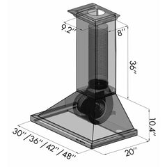 ZLINE Designer Series Hand-Hammered Wall Mount Range Hood - 8KBH - The Home Selection