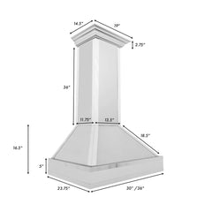 ZLINE Designer Series Wall Mount Range Hood in DuraSnow® Stainless Steel with Mirror Accents (655MR) - The Home Selection