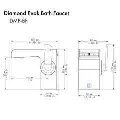 ZLINE Diamond Peak Bath Faucet in Brushed Nickel, DMP-BF-BN - The Home Selection