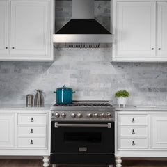 ZLINE Ducted DuraSnow® Stainless Steel Range Hood with Black Matte Shell - 8654BLM - The Home Selection