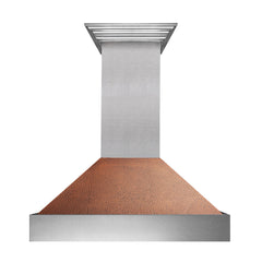 ZLINE Ducted DuraSnow® Stainless Steel Range Hood with Hand-Hammered Copper Shell - 8654HH - The Home Selection