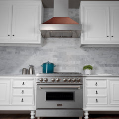 ZLINE Ducted DuraSnow® Stainless Steel Range Hood with Hand-Hammered Copper Shell - 8654HH - The Home Selection