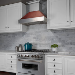 ZLINE Ducted DuraSnow® Stainless Steel Range Hood with Hand-Hammered Copper Shell - 8654HH - The Home Selection
